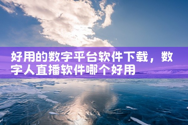 好用的数字平台软件下载