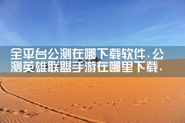 全平台公测在哪下载软件